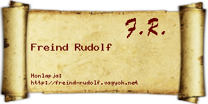 Freind Rudolf névjegykártya